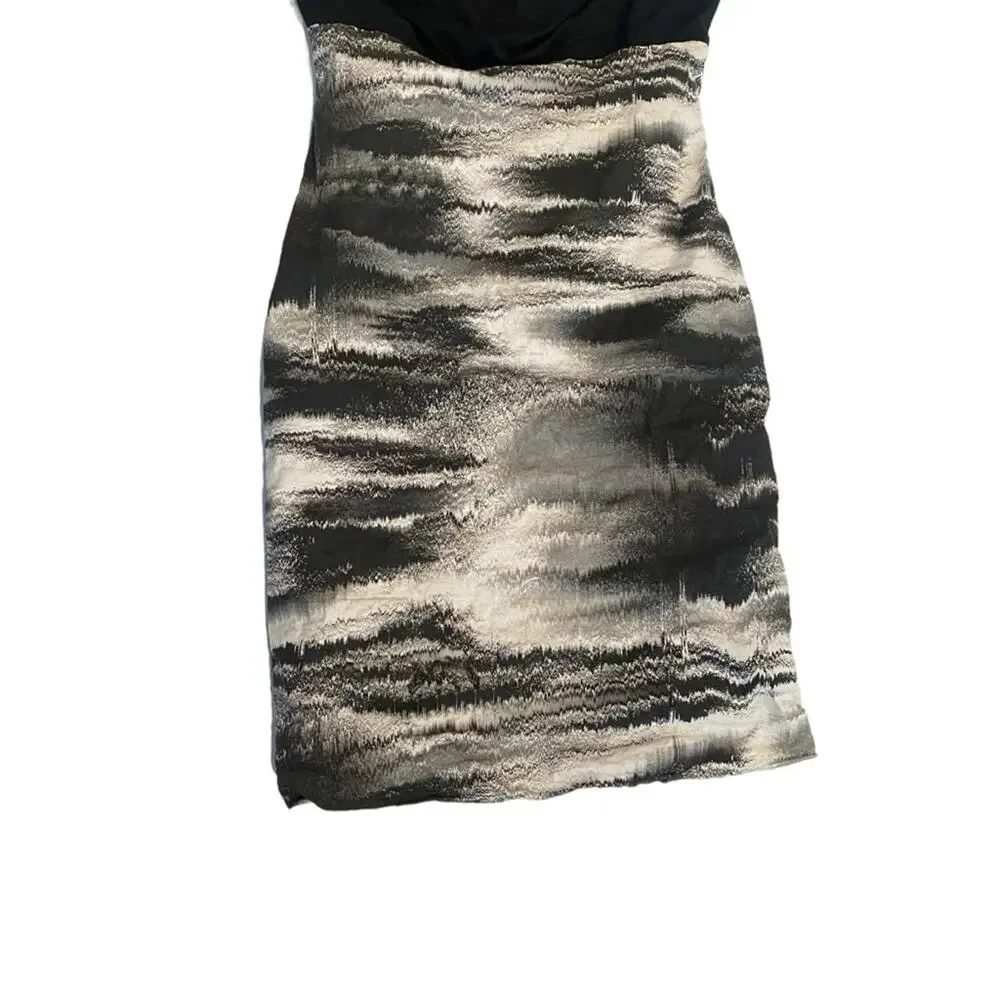 Nicole Miller L126812 Womens Black Distorted Fog Combo Dress Size 6